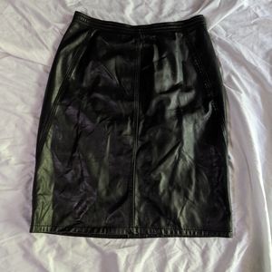 Genuine vintage leather midi skirt